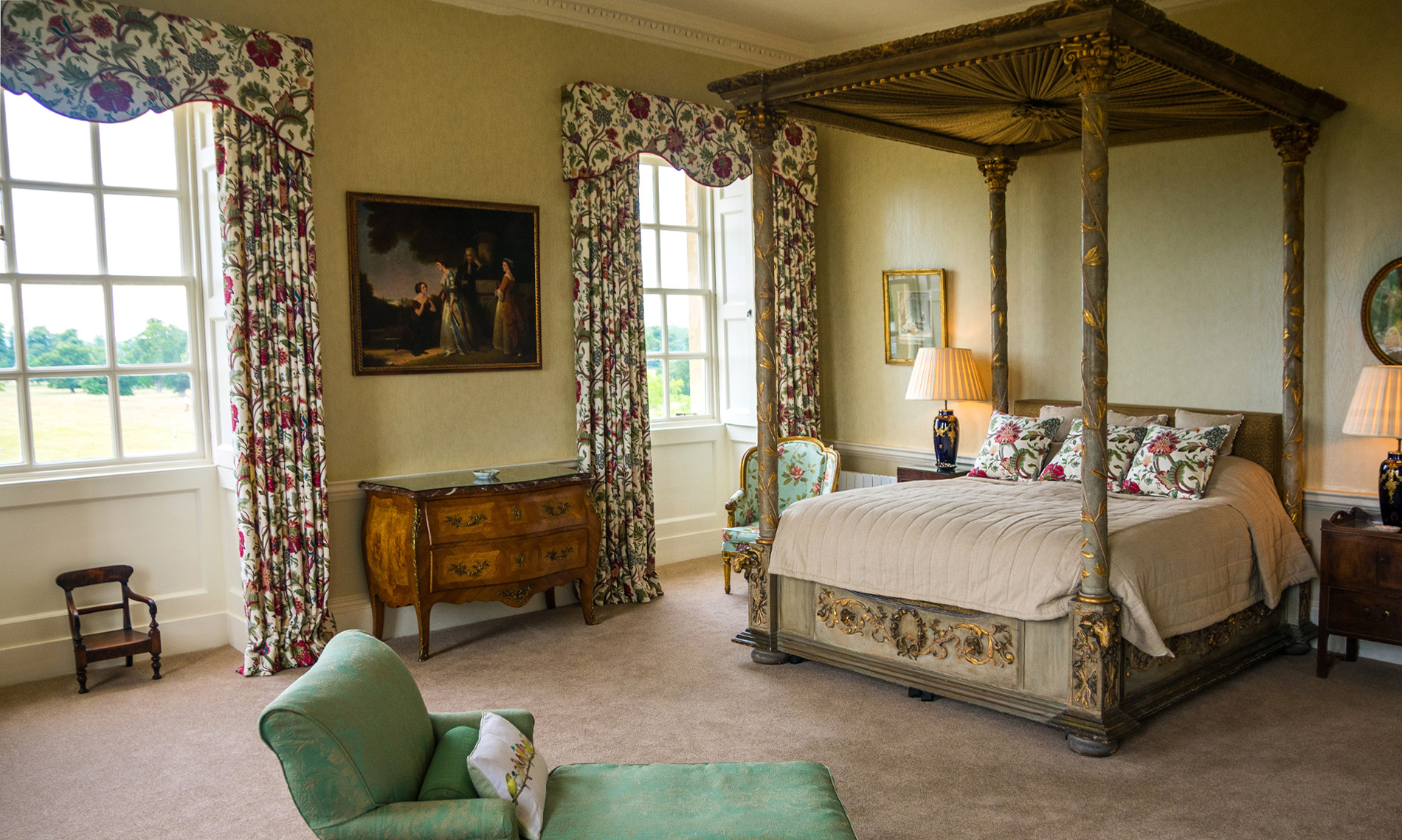 Exeter bedroom with views of the Kirtlington Park Estate