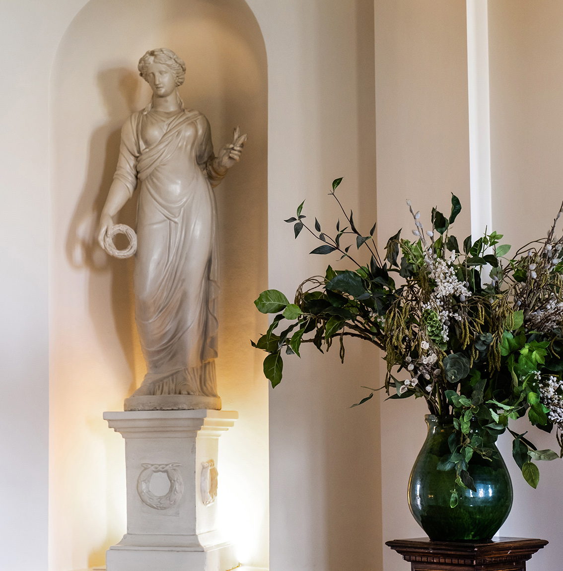 Statue in the Great Hall at Kirtlington Park
