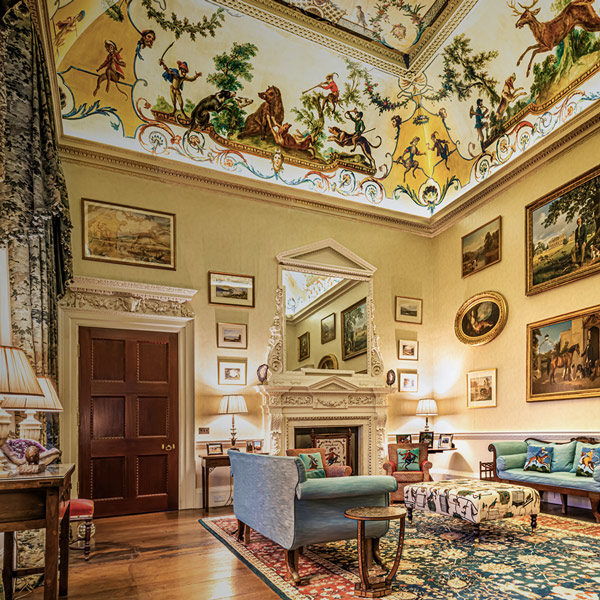 The Monkey Room inside Kirtlington Park, a Grade 1 listed English Country House available for weddings, private and corporate hire in Oxfordshire