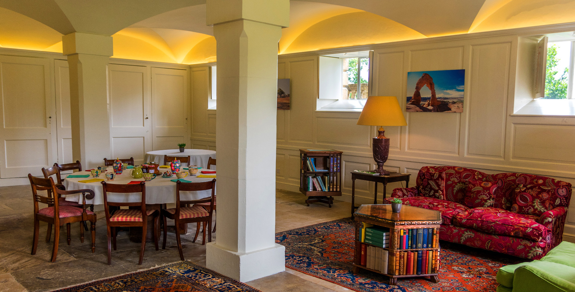 Dining area in The Servants Hall at Kirtlington Park