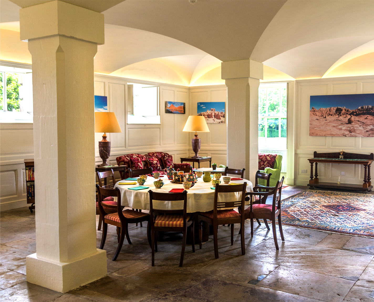 Dining area for corporate event Oxfordshire